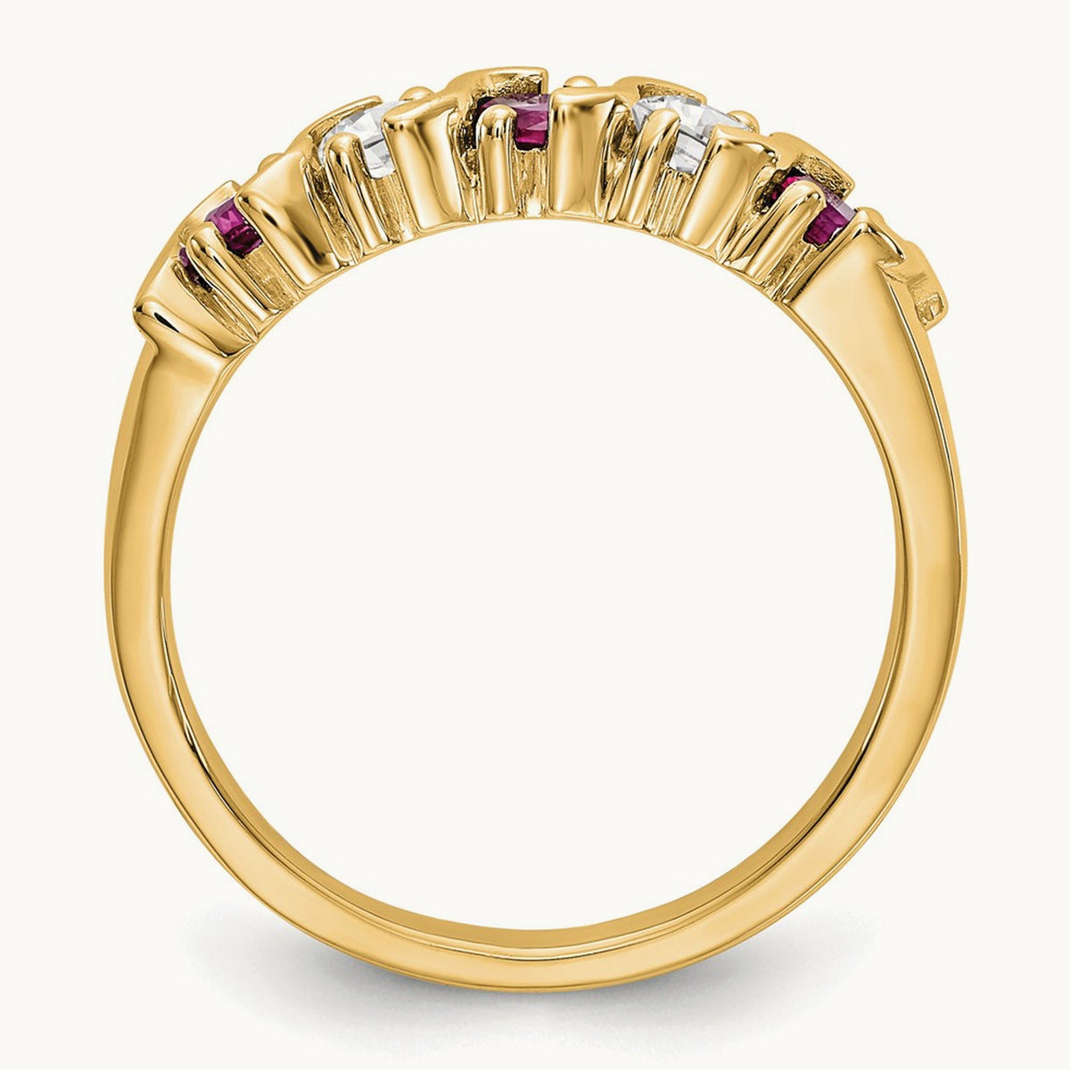Diamond with Ruby Band — 14K Yellow Gold, 0.306 ct, 7