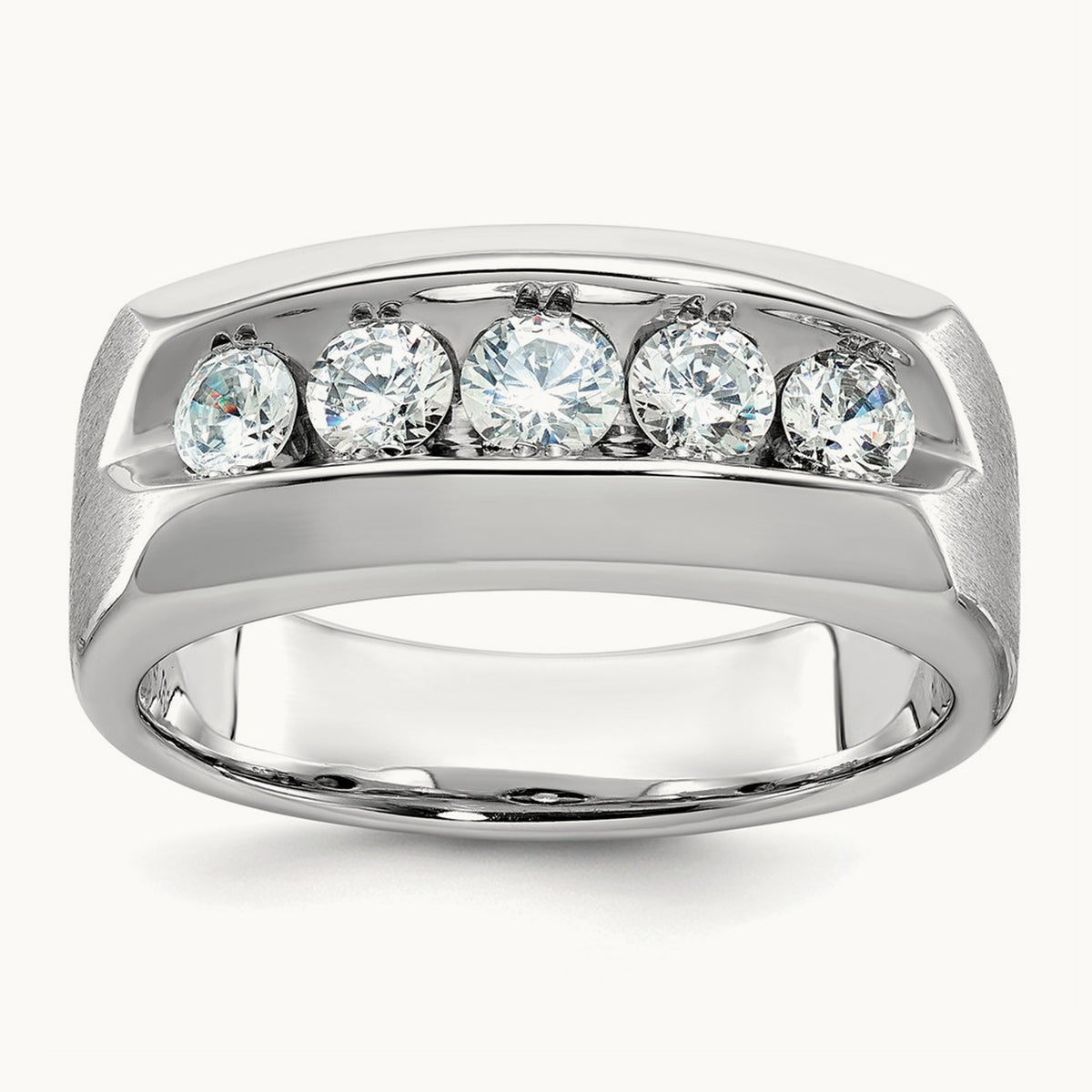 5 Stone Men's Ring, 1.00 ct tw Lab-Grown Diamond