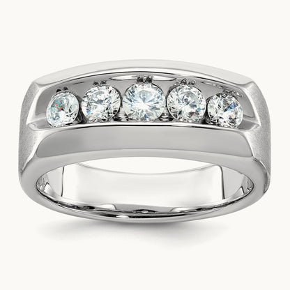 5 Stone Men's Ring, 1.00 ct tw Lab-Grown Diamond