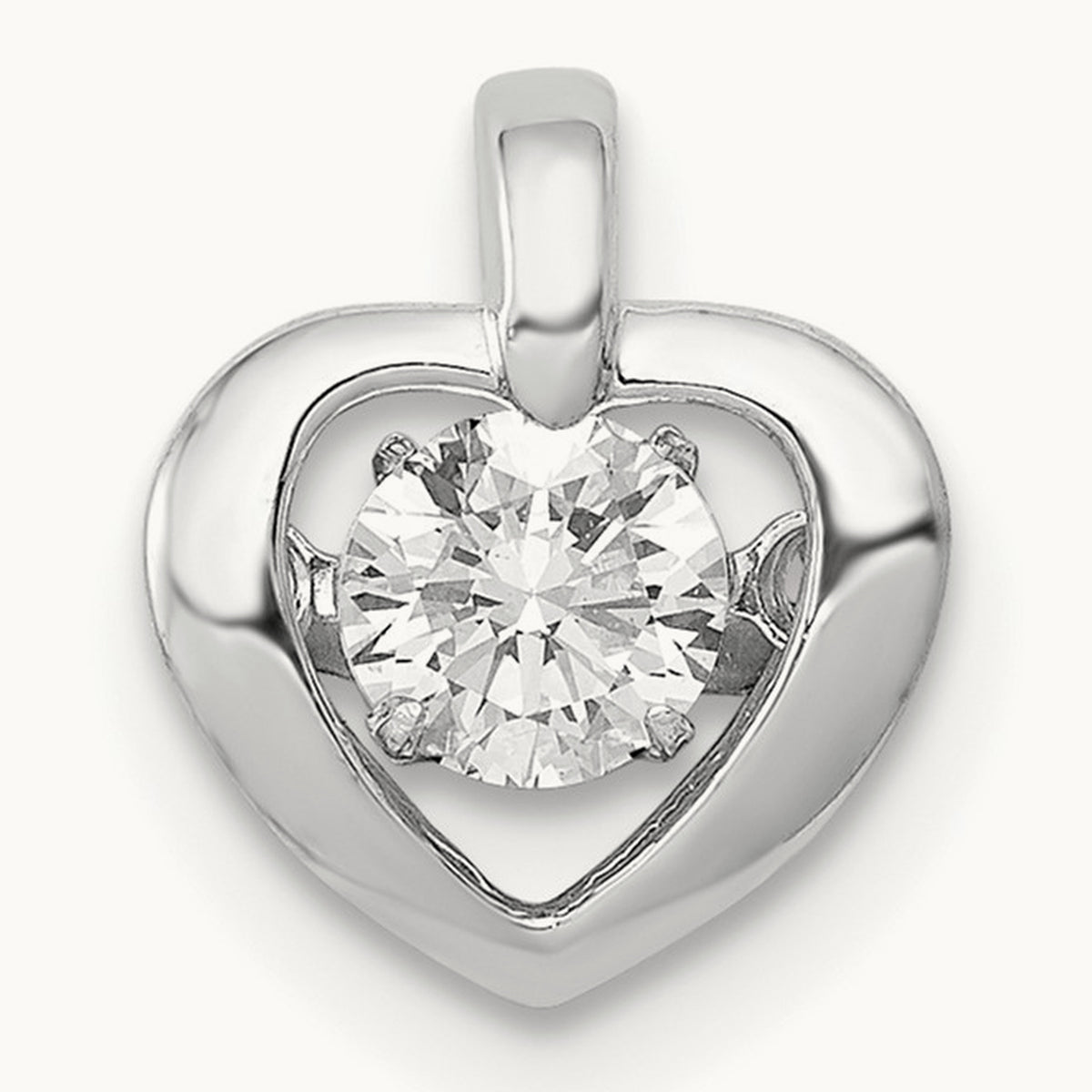 Vibrant Heart Pendant, 0.25 ct tw Lab-Grown Diamond — 14K White Gold