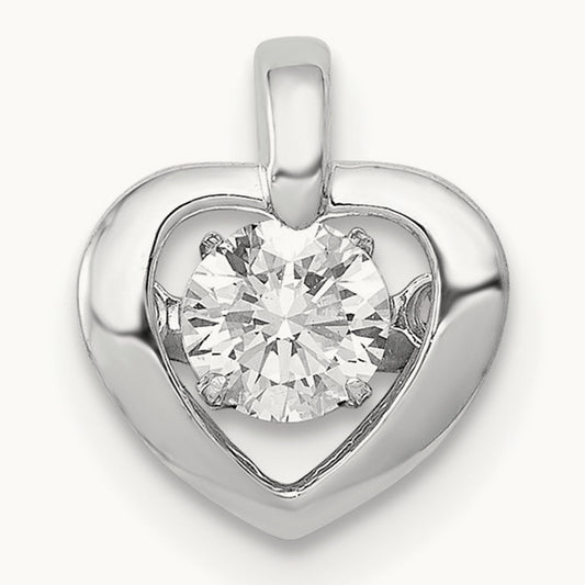 Vibrant Heart Pendant, 0.25 ct tw Lab-Grown Diamond — 14K White Gold