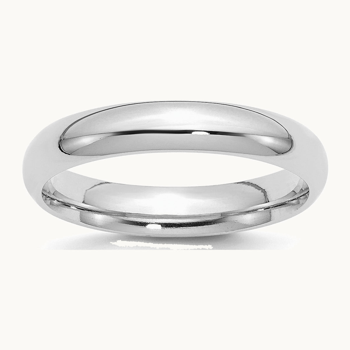 Sterling Silver Rhodium-plated 4mm Comfort Fit Band