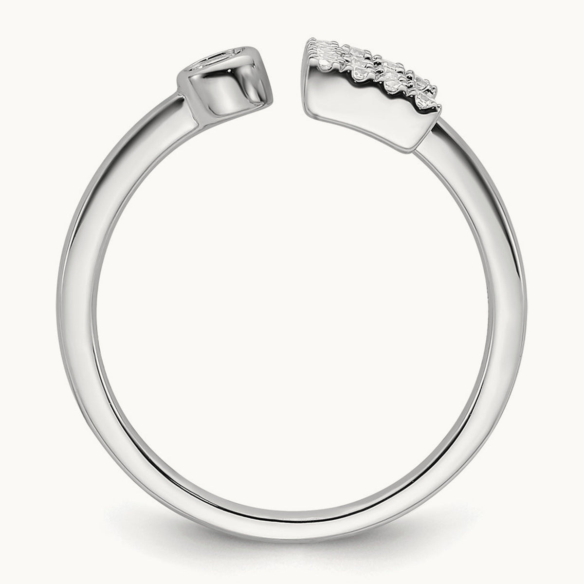 Initial E Adjustable Ring, 0.20 ct tw Lab-Grown Diamond