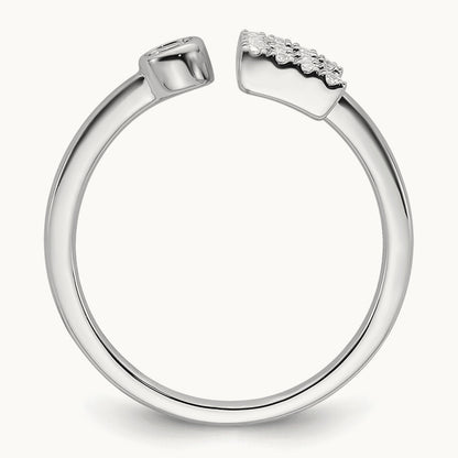 Initial E Adjustable Ring, 0.20 ct tw Lab-Grown Diamond