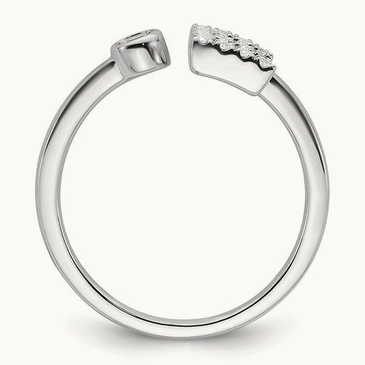 Initial E Adjustable Ring, 0.20 ct tw Lab-Grown Diamond