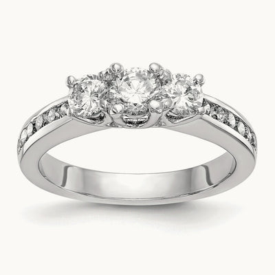 3 Stone Engagement Ring, 0.50-1.00 ct tw Lab-Grown Diamond