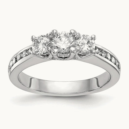 3 Stone Engagement Ring, 0.50-1.00 ct tw Lab-Grown Diamond