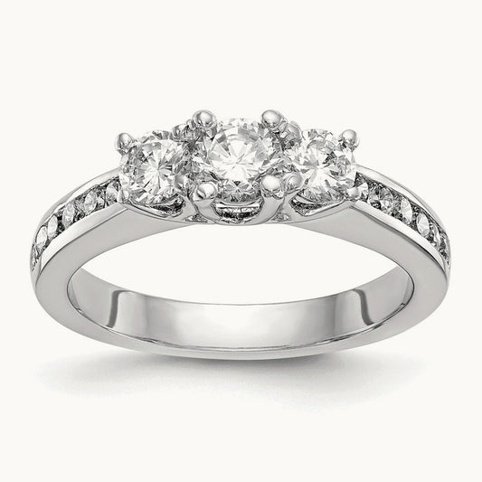 3 Stone Engagement Ring, 0.50-1.00 ct tw Lab-Grown Diamond