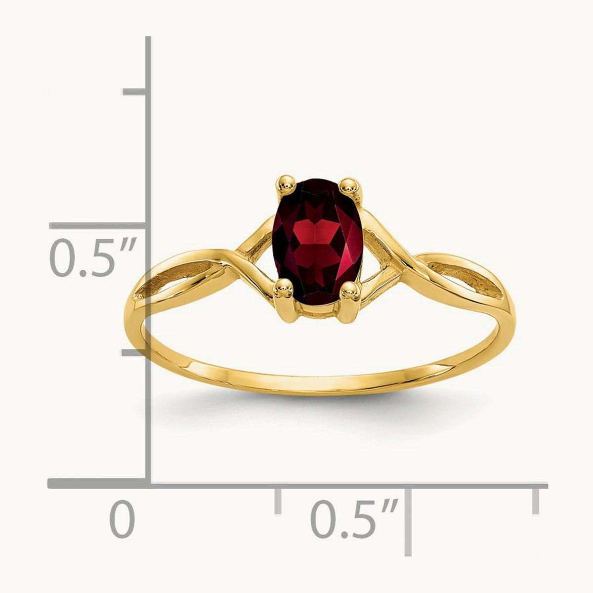 Garnet Birthstone Ring, 14K