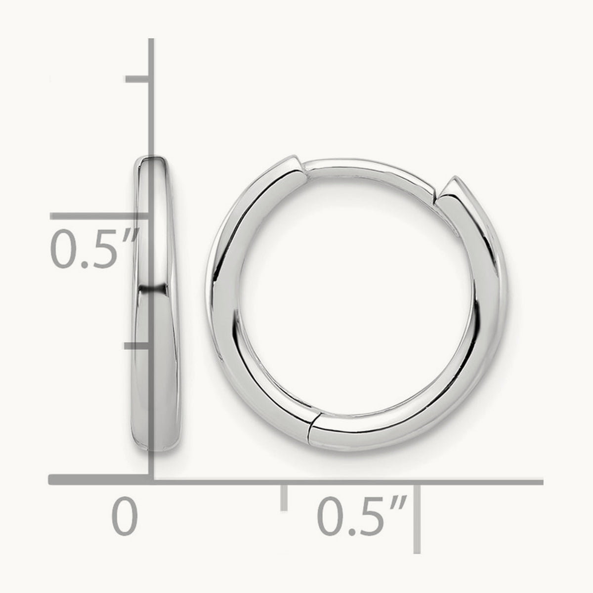 Polished Hinged Hoop Earrings — 14K White Gold