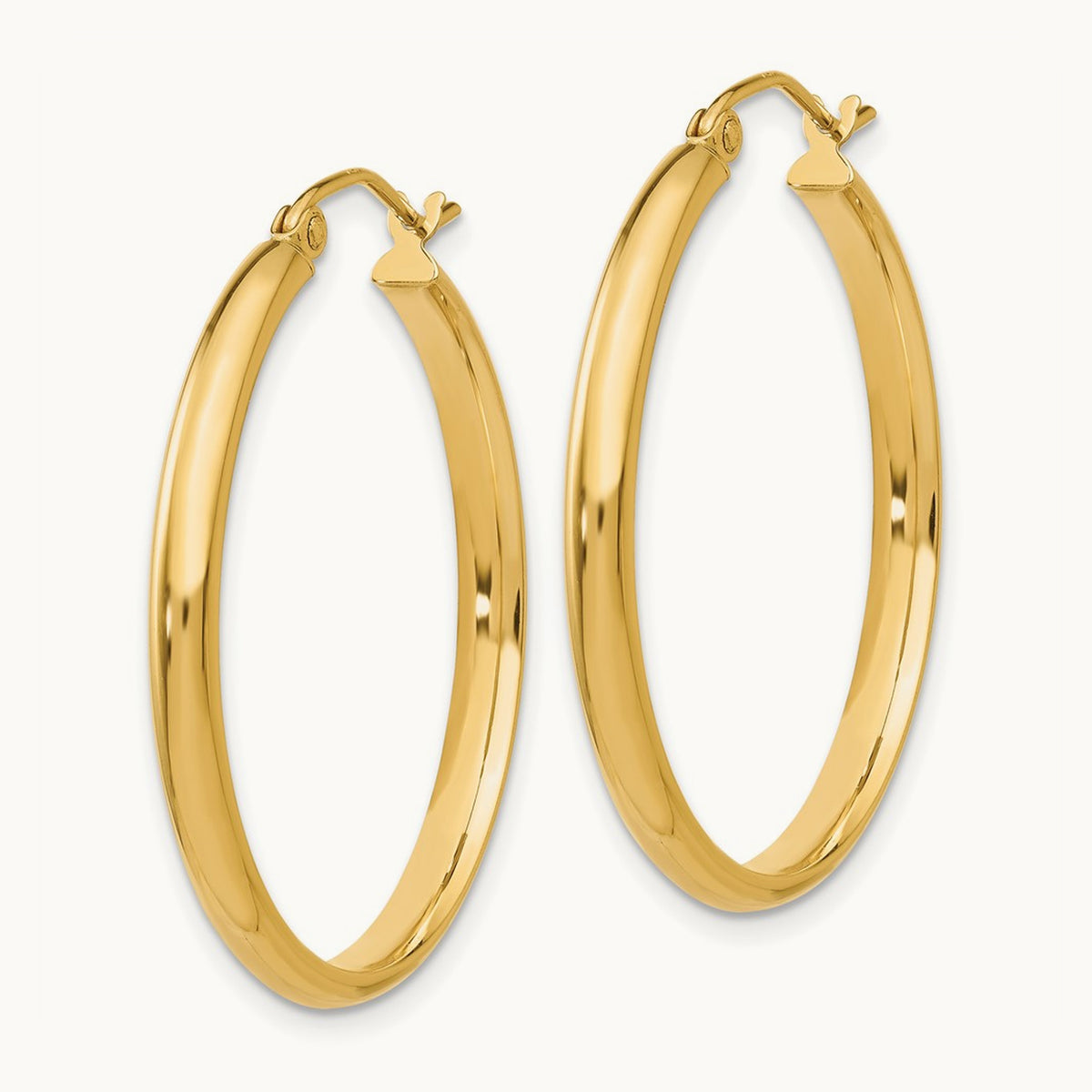 Polished Hoop Earring, 14K
