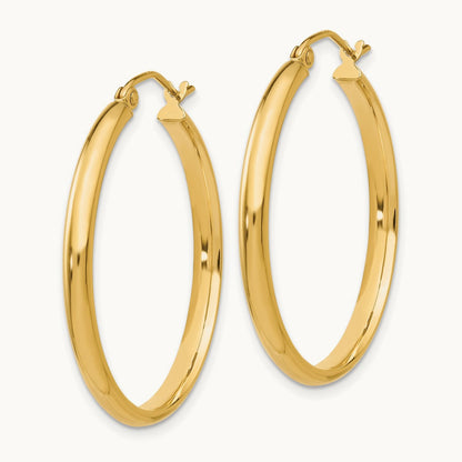 Polished Hoop Earring, 14K