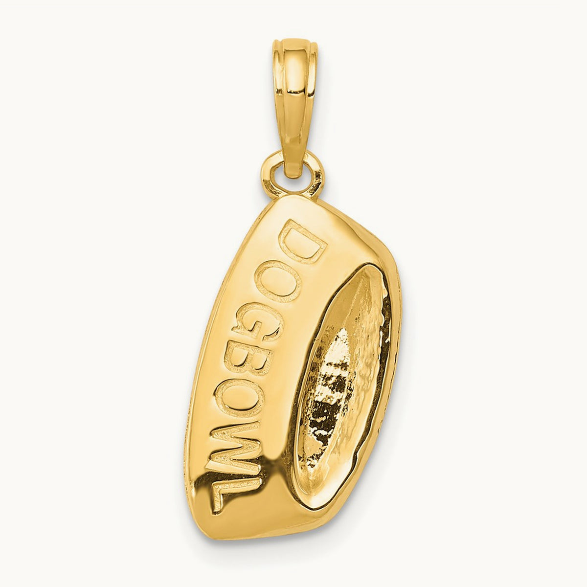 Dog Bowl Pendant, 14K