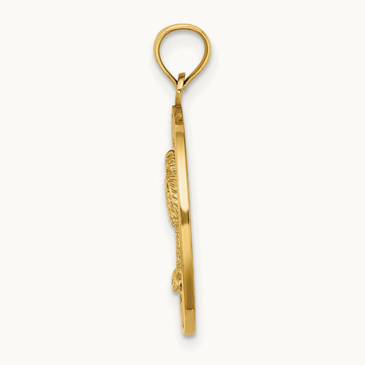 SIESTA KEY FLORIDA w/Palm Tree Circle Charm, 14K