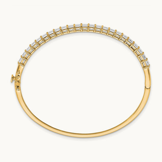 Hinged Bangle, 4.00 ct tw Lab-Grown Diamond — 14K Yellow Gold