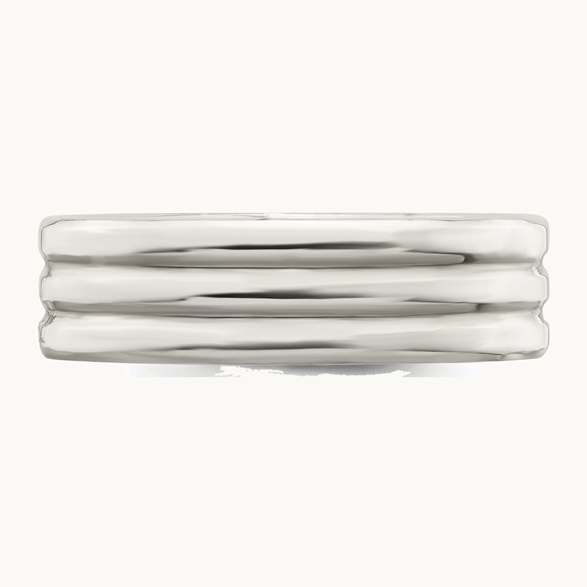 Sterling Silver 6mm Polished Flat Grooved Fancy Band