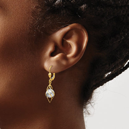 Polished Diamond-cut Dangle Leverback Earrings — photo set
