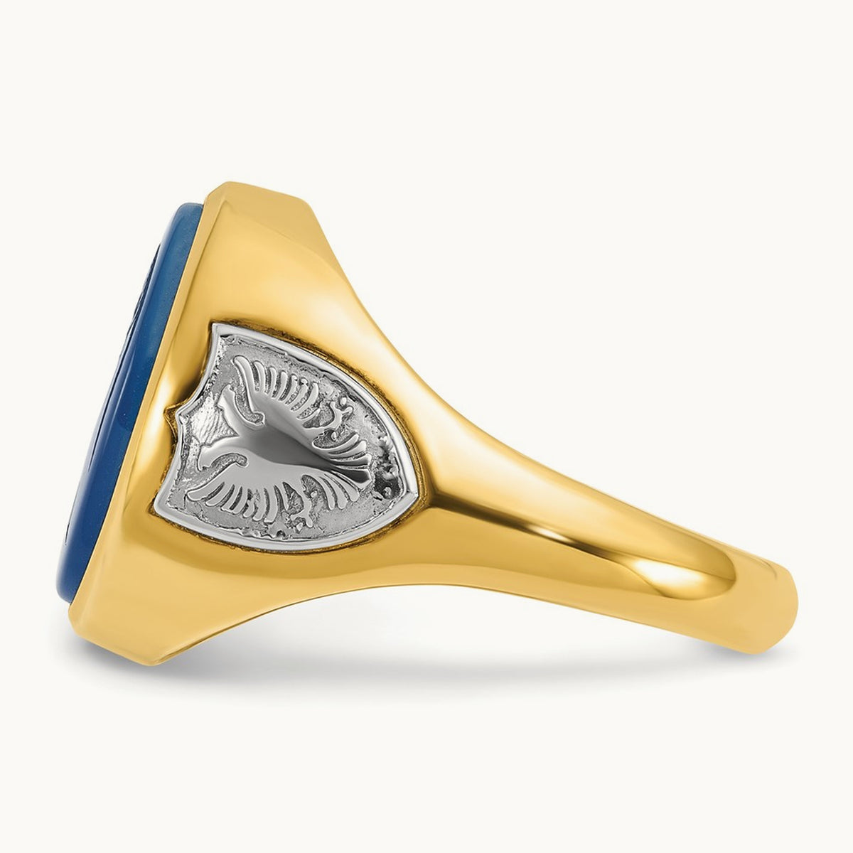 IBGoodman Men's Blue Agate Complete Ring, 14K Two-tone
