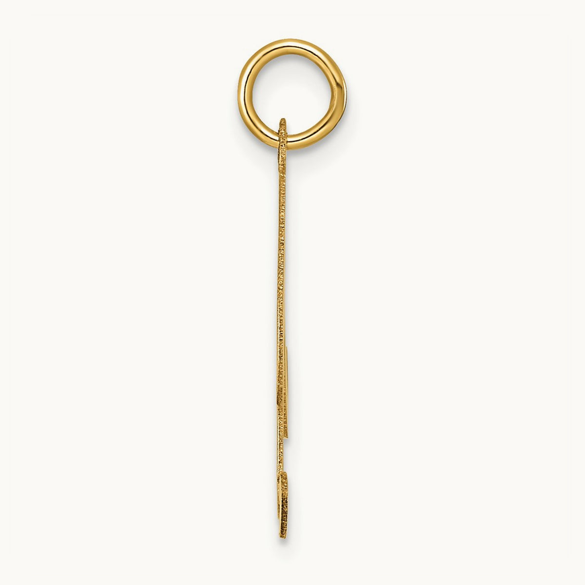Large Fancy Script Initial Charm — 14K Yellow Gold, R