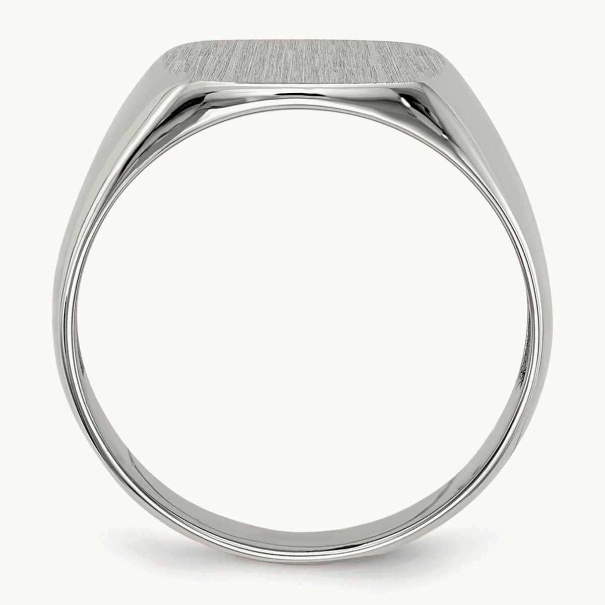 12.5x12. Open Back Signet Ring, 5mm, 14K White Gold