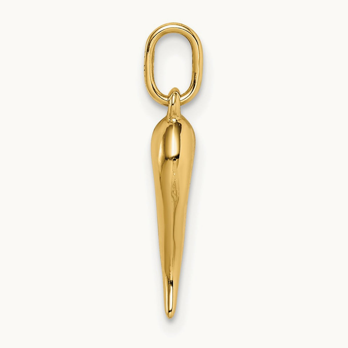 Hollow Italian Horn Pendant, 14K