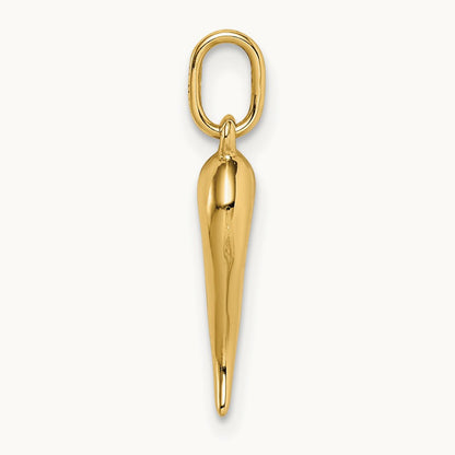 Hollow Italian Horn Pendant, 14K