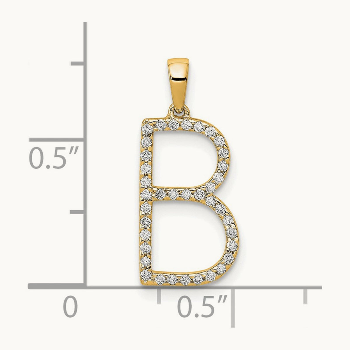 Diamond Letter B Initial Pendant, 14K