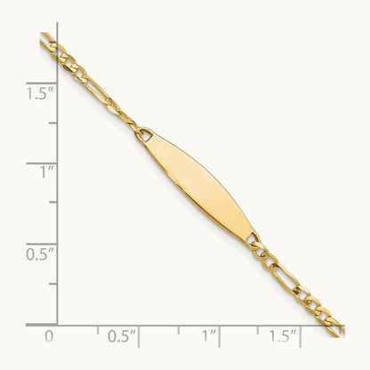 Figaro Link ID Bracelet, 14K