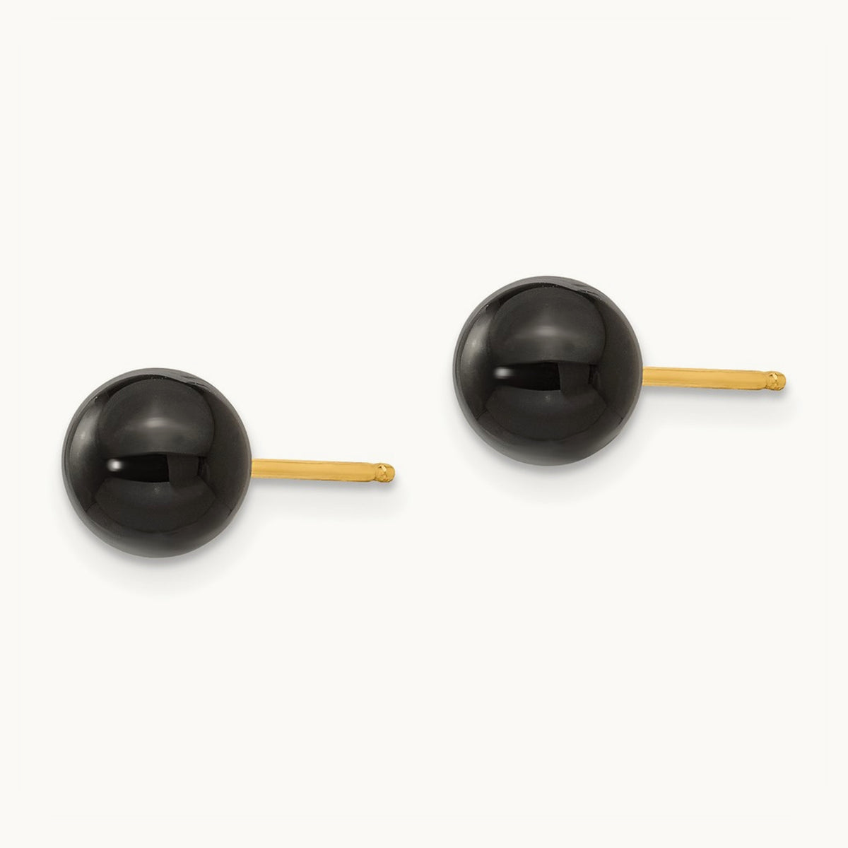 Onyx Bead Earrings — 14K Yellow Gold