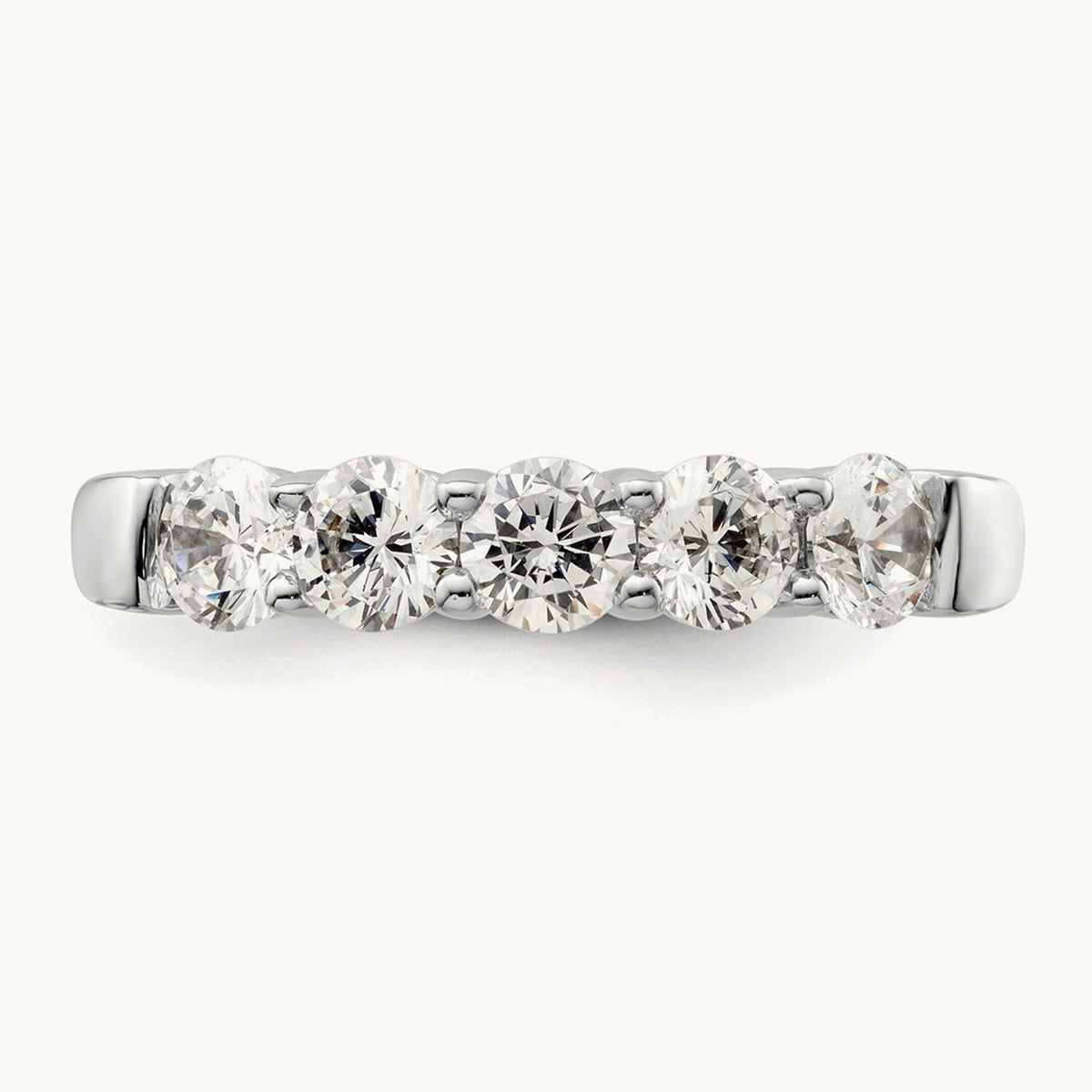 5-Stone Diamond Band, 14K White Gold