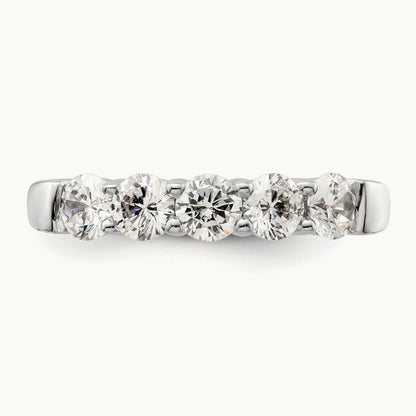 5-Stone Diamond Band, 14K White Gold