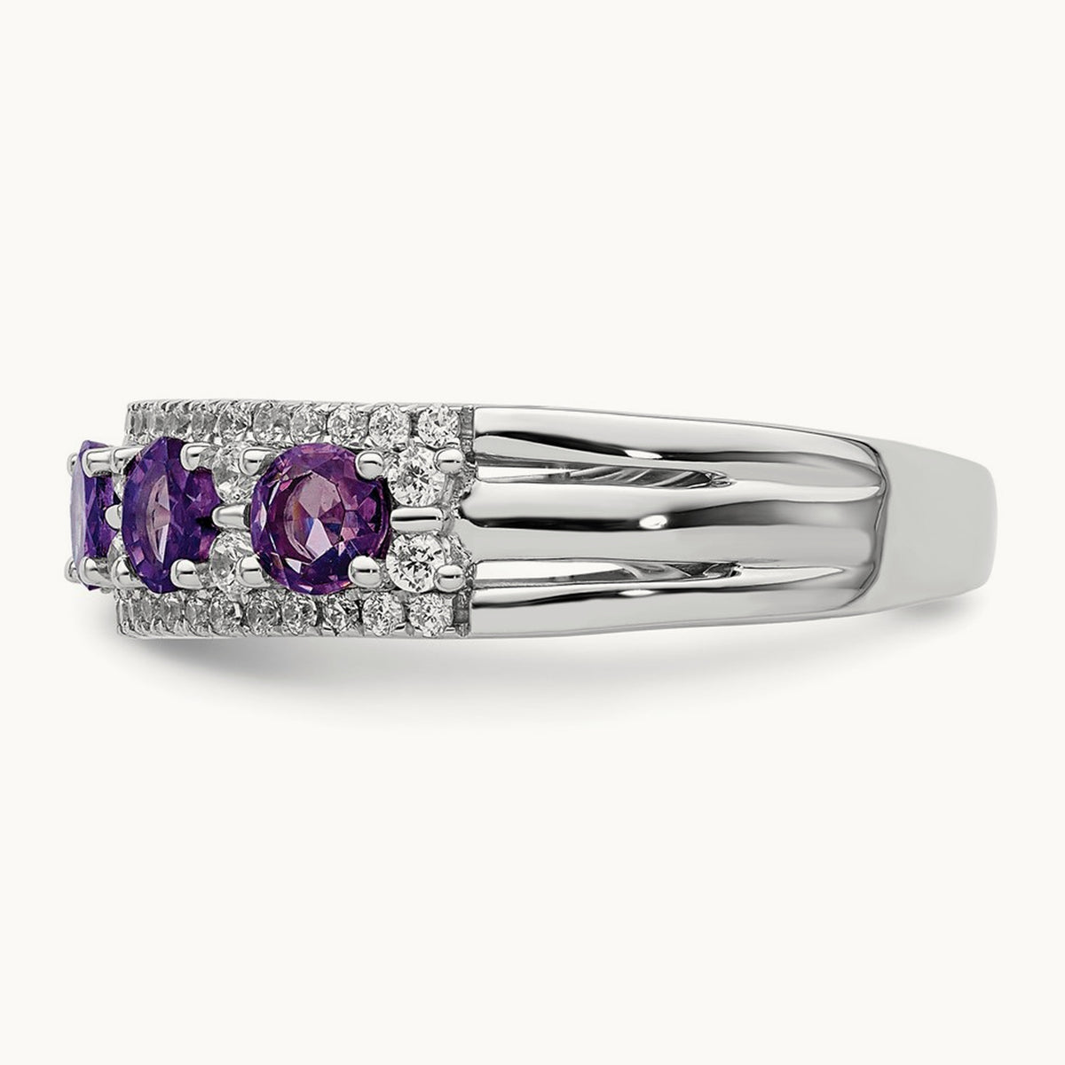 Polished Amethyst and Diamond Ring — photo set