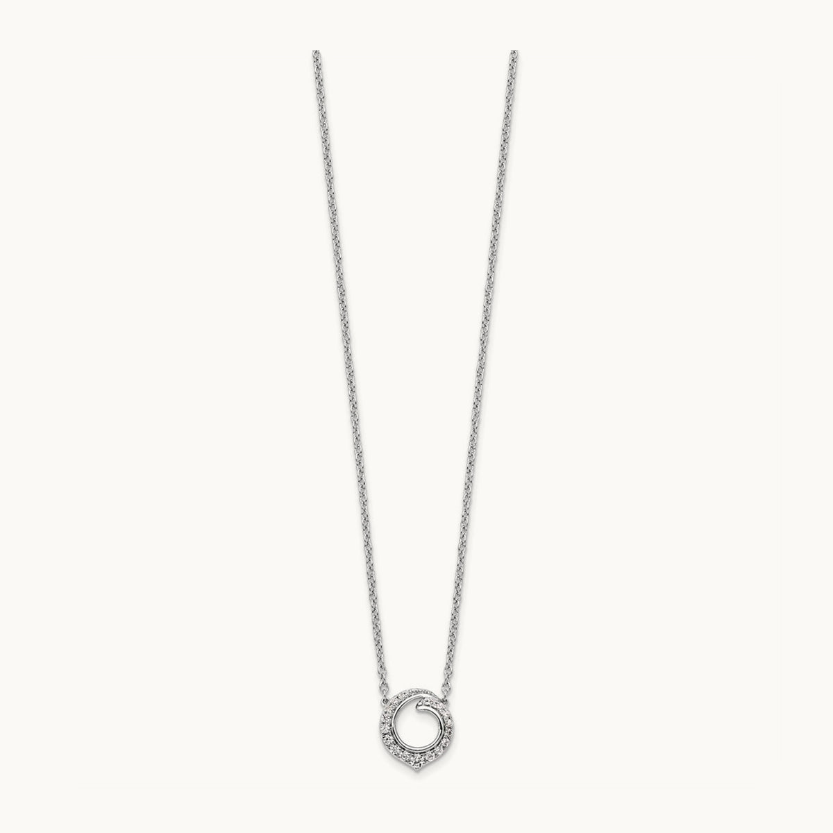 Fancy Circle Diamond 18in Necklace — 14K White Gold, 0.252 ct