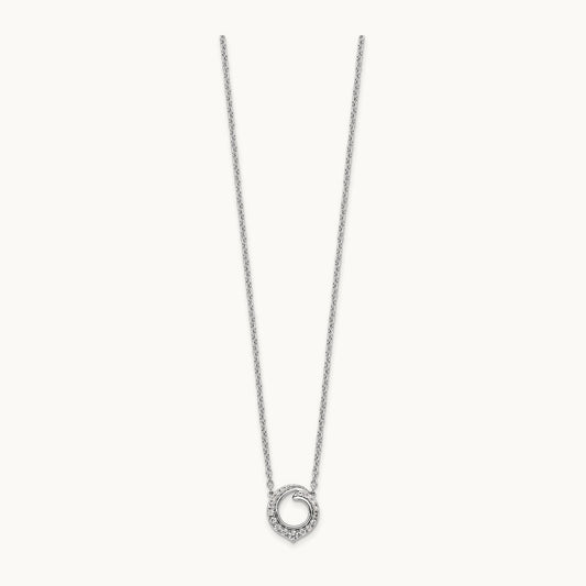 Fancy Circle Diamond 18in Necklace — 14K White Gold, 0.252 ct