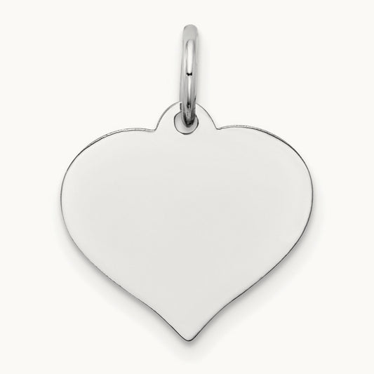 Heart Disc Charm, 14K White Gold