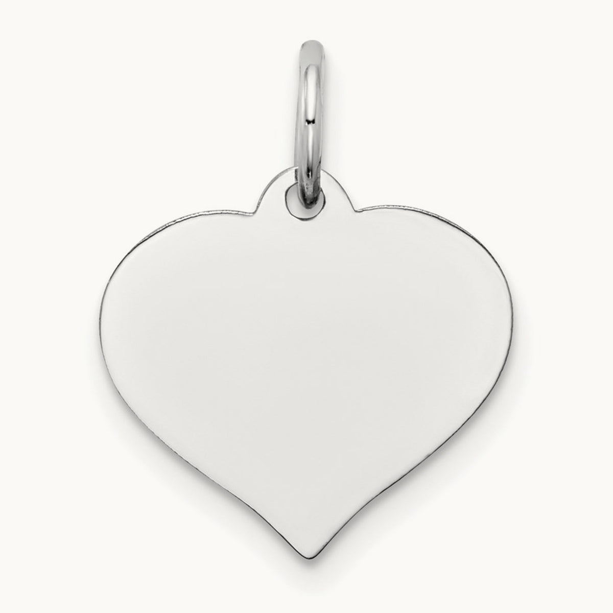 Heart Disc Charm, 14K White Gold