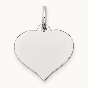 Heart Disc Charm, 14K White Gold