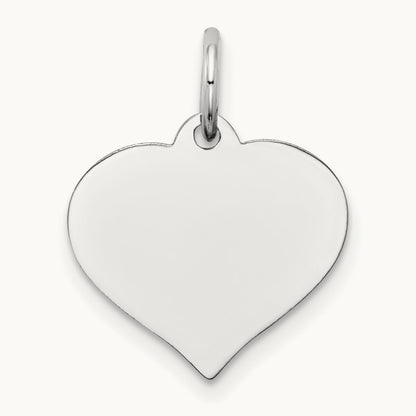 Heart Disc Charm, 14K White Gold