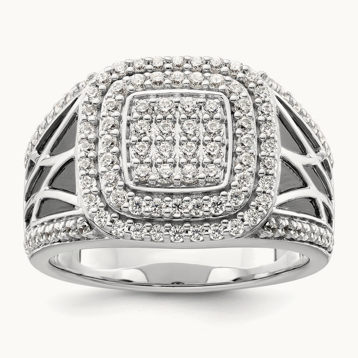 Side Design Men's Ring, 1.00 ct tw Lab-Grown Diamond