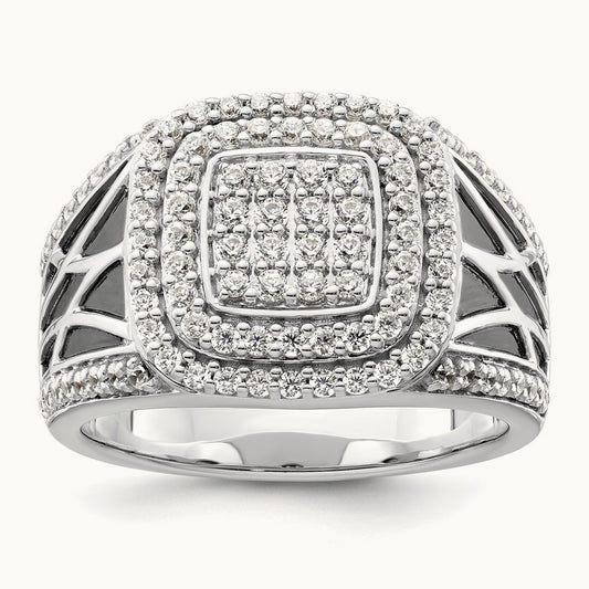 Side Design Men's Ring, 1.00 ct tw Lab-Grown Diamond