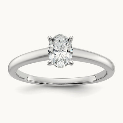 Oval Solitaire Engagement Ring, 0.50-5.00 ct tw Lab-Grown Diamond — 1/2 ct, 14K White Gold