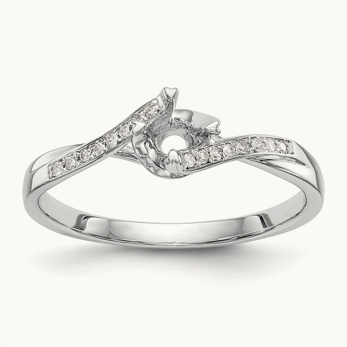 First Promise Diamond Semi-Mount Promise/Engagement Ring, 14K White Gold