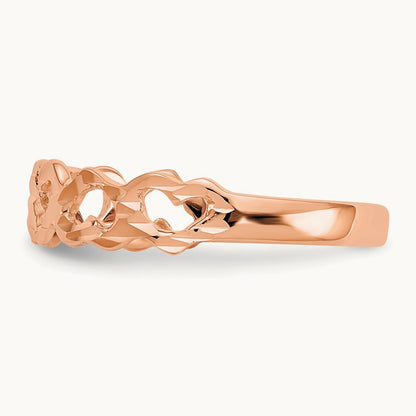 Heart Ring, 3mm wide in 14K Rose Gold