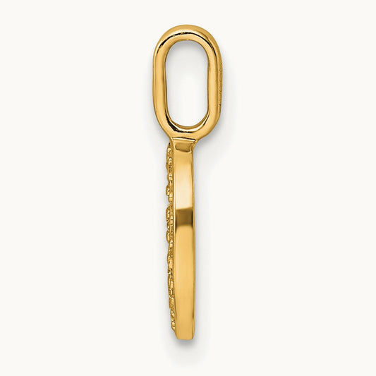 Diamond Letter D Initial Pendant, 14K Gold