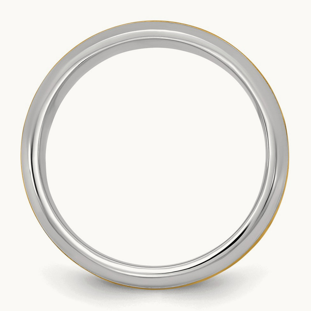 W/Y Beveled Edge Wedding Band, 7mm, 14K Two-tone