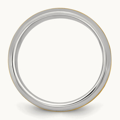 W/Y Beveled Edge Wedding Band, 7mm, 14K Two-tone