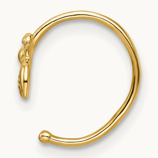 18 Gauge Bumble Bee Nose Ring / Ear Cuff, 14K