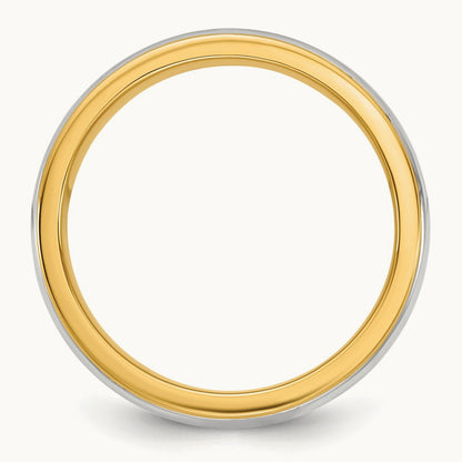 Y/W Single Banded Wedding Band, 6mm, 14K Two-tone