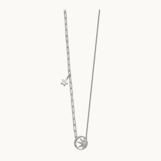 Sun & Star Necklace, 0.10 ct tw Lab-Grown Diamond