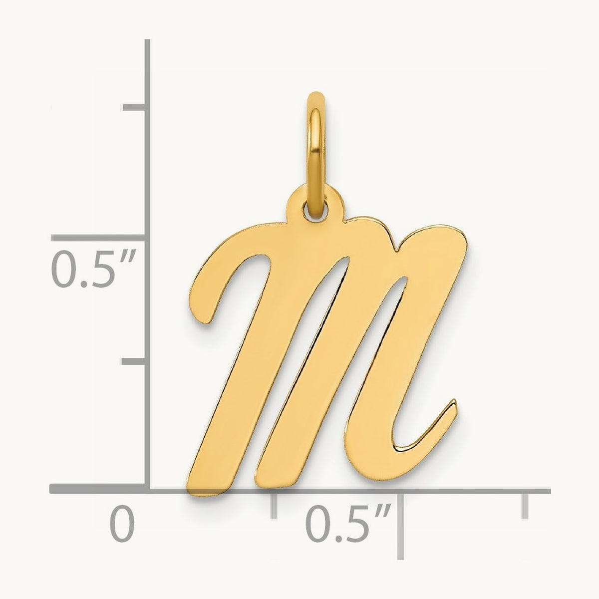 Medium Script Initial Charm — 14K Yellow Gold, M